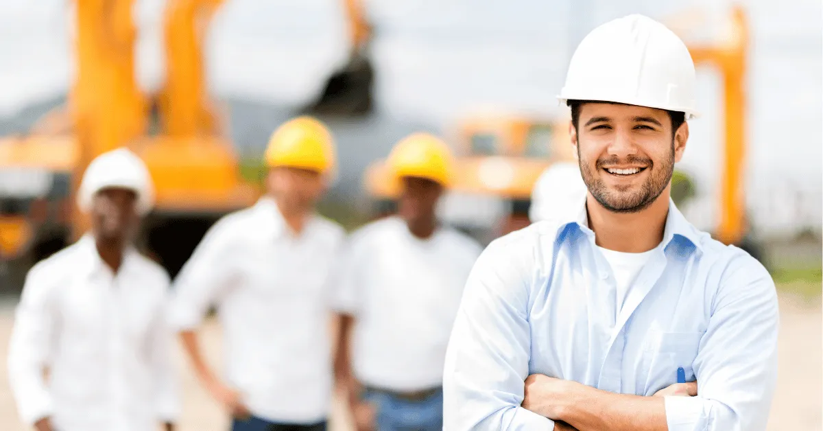Construction team leader overseeing a hospitality renovation project focused on safety, efficiency, and design excellence